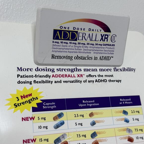 Vintage 2002 Adderall XR Promo Promotional Clipboard ADHD Advertising Doctor - Picture 2 of 6